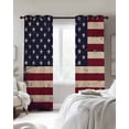 thumbnail image 3 of Vintage American Flag Blackout Curtains 90 Inches Long for Bedroom, Retro Rustic USA Flag Thermal Insulated Room Darkening Black Out Window Curtain Panels Grommet Drapes for Living Room, 3 of 8