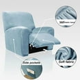 thumbnail image 7 of Stretch Velvet Recliner Sofa Slipcover - 8 Piece Set for 3 Cushion Reclining Couch with Side Pockets, Machine Washable Furniture Protector Cover, 7 of 7