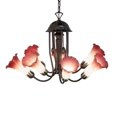 thumbnail image 6 of 24" Wide Pink/White Tiffany Pond Lily 7 Light Chandelier, 6 of 6