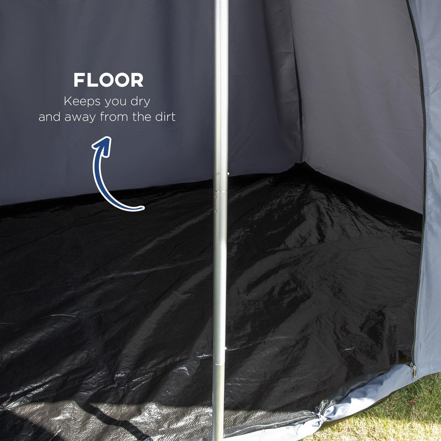 Demi Bonn 15.4'x15.4'x8.5' 2-3 Person Waterproof Teepee Camping Tent, with Porch Area, Floor & Carry Bag for Outdoor Activities, Blue