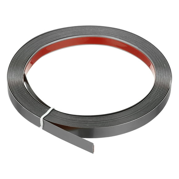 Moldura autoadhesiva Uxcell, 16.4 pies x 0.4 pulgadas, trim de acero inoxidable para paredes [Espejo negro]