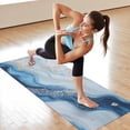 thumbnail image 6 of Blue Marble Gold Wave Pattern Hot Yoga Mat Towel Non Slip for Hot Yoga - Quick-Drying Yoga Mat Cover with 4 Corner Pockets with Travel Bag - Hot Yoga Towel Non Slip 70"x26", 6 of 6