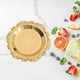 thumbnail image 2 of Plato para almacenar alimentos, bandeja para servir, plato de frutas, plato de dulces de 11 cm, de metal para niños pequeños. Oro, 2 of 9