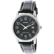 Casio Men's MTPV002L-1B Silver Leather Japanese Quartz Fashion Watch