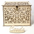 thumbnail image 1 of Caja de madera para tarjetas de regalo, suministros para bodas, caja hueca para tarjetas de presentación, caja para firmar, caja de madera para tarjetas de felicitación de boda, 1 of 6