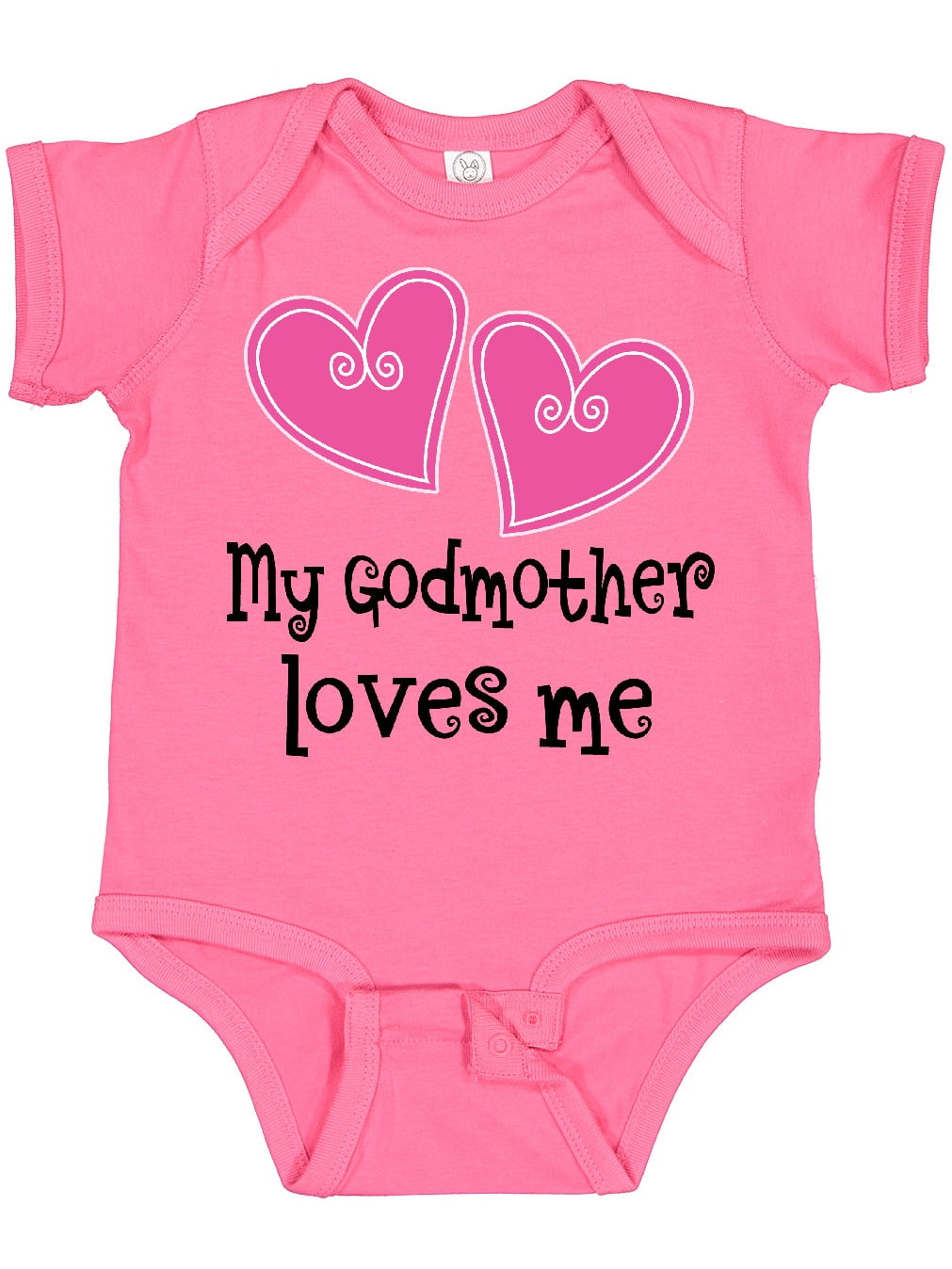 Inktastic My Godmother Loves Me Hearts Gift Baby Girl Bodysuit ...