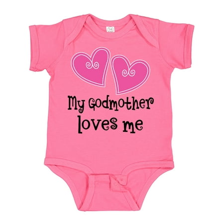 

Inktastic My Godmother Loves Me Hearts Gift Baby Girl Bodysuit