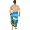 thumbnail image 5 of LA LEELA Men's Swim Bath Trunk Swimsuit Regular Surfing Swimwear Sarong Long Pareo Wrap One Size Cobalt, Beach Summer Vacation Party, 5 of 5