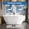 thumbnail image 3 of IDEALHOUSE Glossy White Acrylic Oval Freestanding Bathtub, Model 6125, Modern Soaking Tub with Chrome Drain and Overflow, Home Spa Upgrade, 3 of 7