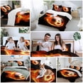 thumbnail image 5 of Queen 4 Piece Bedding Set Billiards Flame Black Eight Soft Breathable Duvet Cover and Pillowcase, Abstract Sport Ball Duvet Cover Set Bed Sheets for Bedroom Dormitory Guest Room, 5 of 9
