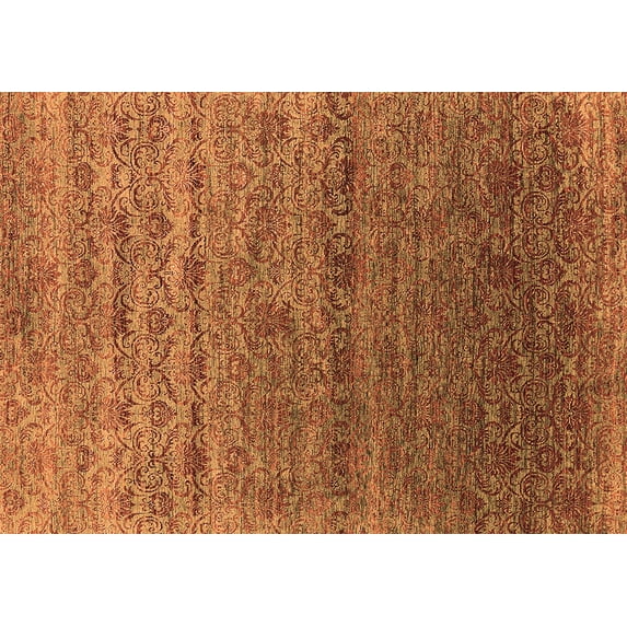 Ahgly Company Indoor Rectangle Oriental Orange Industrial Area Rugs, 8' x 10'