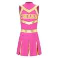 thumbnail image 3 of Sxiwei Women's Cheer Leader Costume Halloween Cheerleading Sleeveless A-line Dress Hot Pink XL, 3 of 7