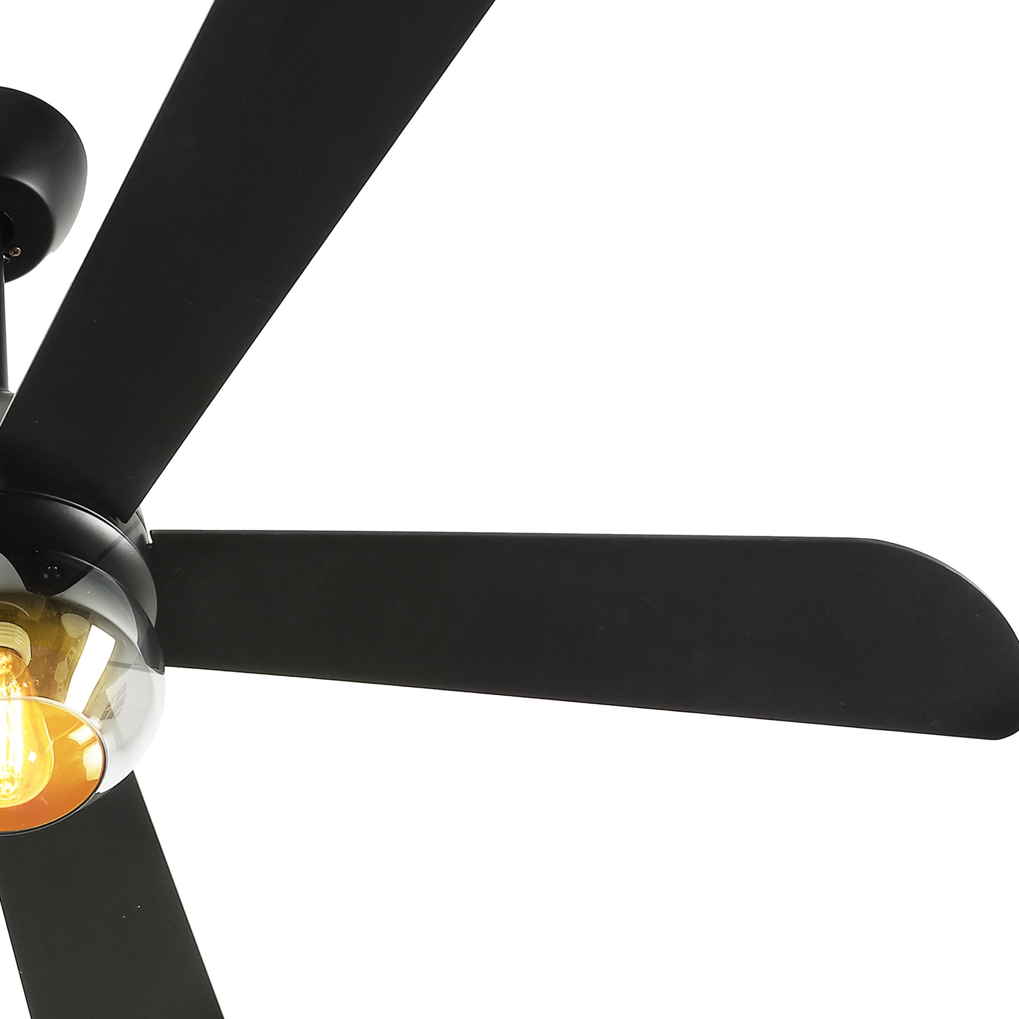 Uforic 52 inch Indoor Black Ceiling Fan with Light and Remote Control,Quiet 6-Speed Reversible DC Motor, 5 Blades for Living Room, Bedroom