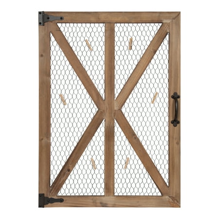 Distressed Window Pane Kate and Laurel Wickett Rustic Farmhouse Wooden Windowpane Photo Collage Clip Wall Frame, Rustic Wood ()