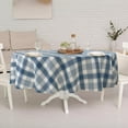 thumbnail image 6 of Buffalo Plaid Oval Tablecloth 60x84 Inch, Blue and White Country Tablecloth Classic Rustic Polyester Waterproof Tablecloth for Farmhouse Kitchen Decor/Indoor and Outdoor Tables/Parties/Picnics, 6 of 6