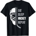 thumbnail image 1 of Eat Sleep Hockey Repeat Christmas for Teen Adult Camiseta de hockey, 1 of 2