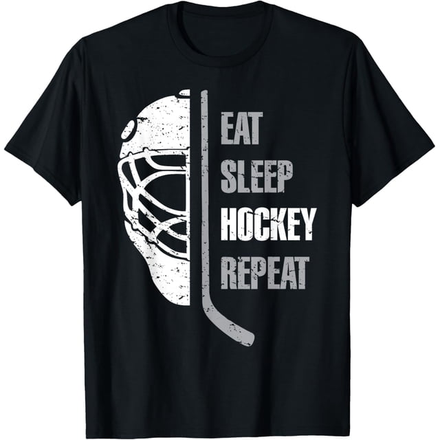 Eat Sleep Hockey Repeat Christmas for Teen Adult Camiseta de hockey
