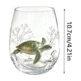 thumbnail image 3 of Sea Turtle Stemless Wine Glass Set of 4 Ocean Drinking Glasses Theme Glass Cups for Wine Beverage, 3 of 6