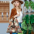 thumbnail image 2 of JUYGO Canvas Handbag for Women Ethnic Style Tote Top Handle Summer Beach Large Shoulder Bag, 2 of 6