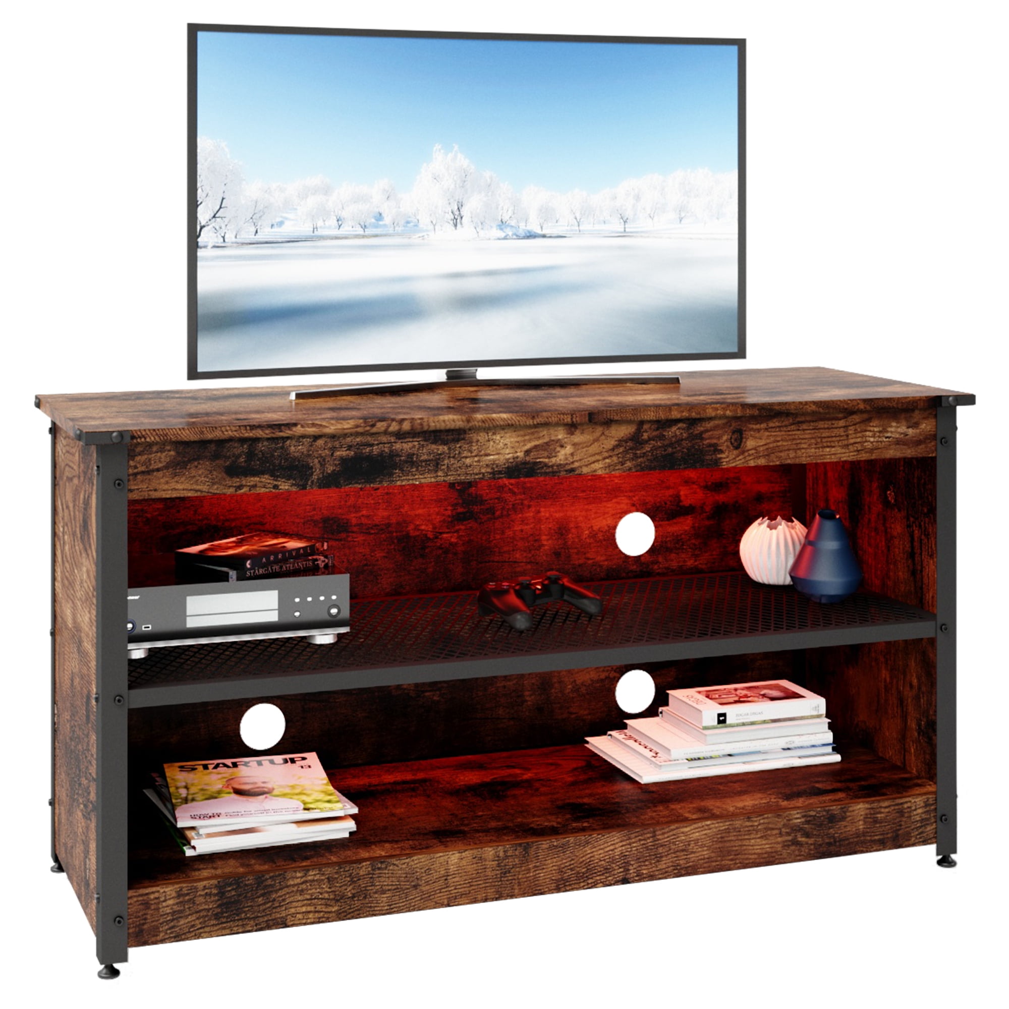 BESTIER Gaming TV Stand 44" Industrial TV Stand for TV up to 50" with
