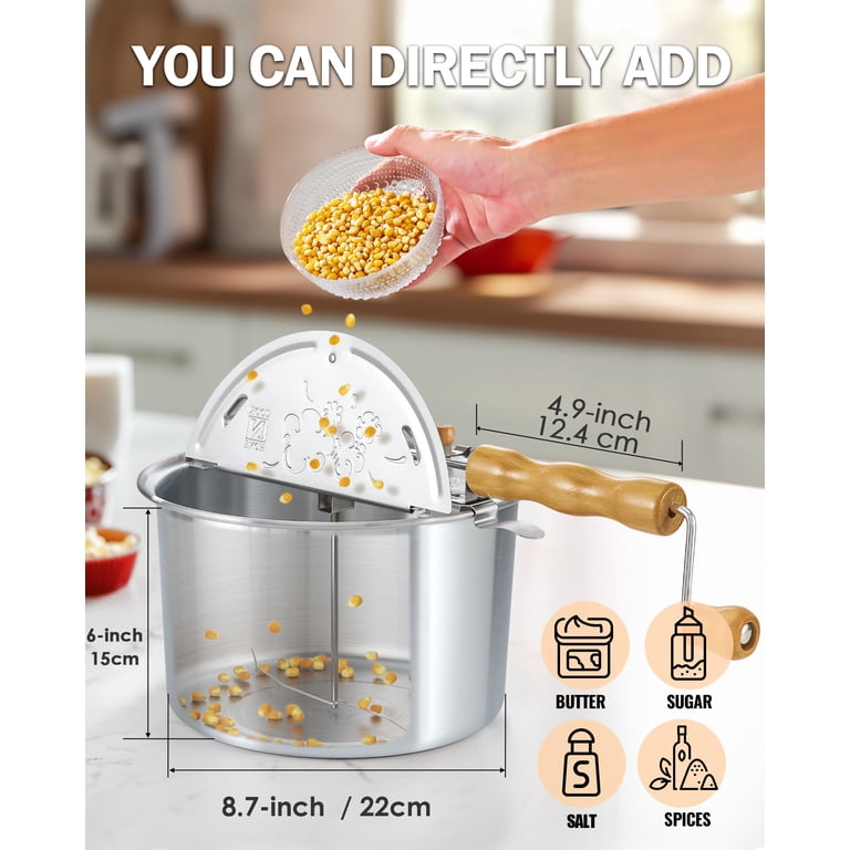 Cook N Home 6-Quart Stovetop Popcorn Popper with Metal Gears photo 7