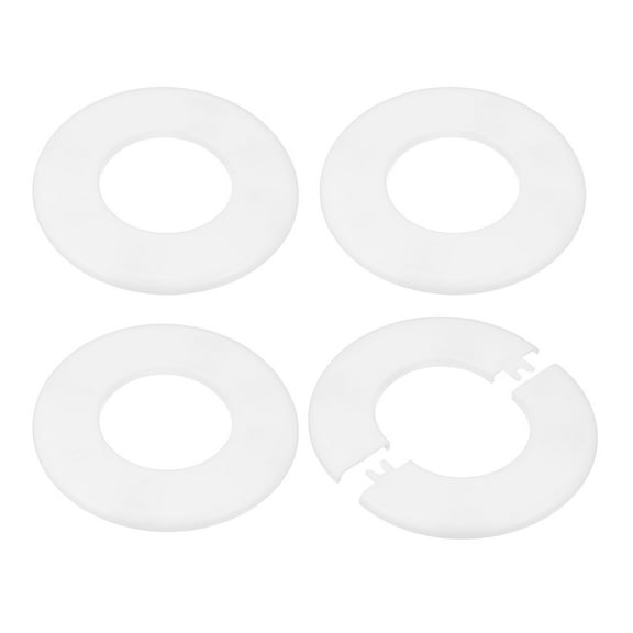 4-Pack Wall Split Flange, for 2.5 Inch/63mm OD Pipe ABS Escutcheon Plate Round Plumbing Cover Plates [White]