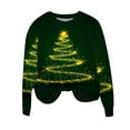thumbnail image 5 of Feancey Graphic Womens Novelty Sweatshirts Fashion Xmas Tree Printed Long Sleeve Tunic Sweatshirt Loose Fit Casual Crewneck Pullover Tops Green S, 5 of 7