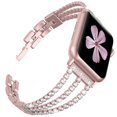 thumbnail image 1 of Compatible con Apple Watch Band Dressy Bling Jewelry Pulsera de pulsera de acero inoxidable Sparkle Strap iWatch bandas 40 mm para mujer SeriesSE 6 5 4 3 2 1 38 mm, oro rosa oso de fresa Juguete, 1 of 4