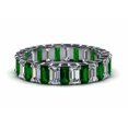 thumbnail image 2 of HeartsAndYou 3ct Natural Green Emerald & Moissanite Eternity Band 100% 14k SOLID White Gold, 2 of 9