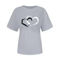 thumbnail image 2 of Craaazy Women's Love Heart Printed T-shirt Round Neck Short Sleeved Sunmmer Tops Gifts, 2 of 5