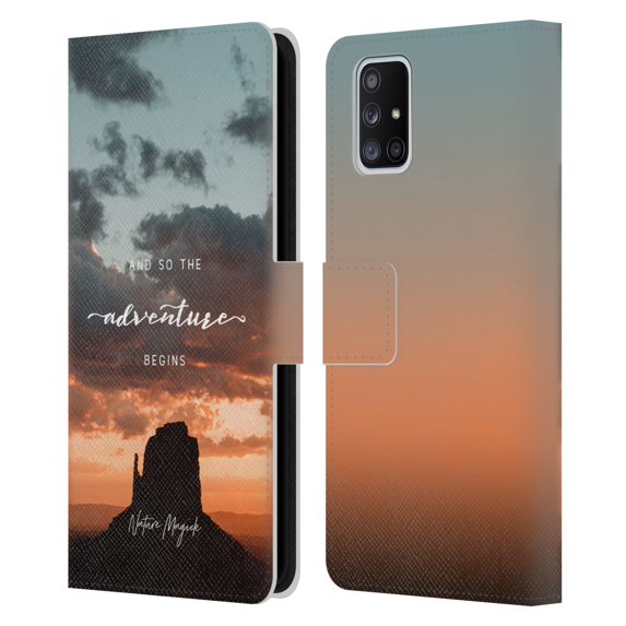 Head Case Designs Officially Licensed Nature Magick So The Adventure Begins Quote Desert Leather Book Wallet Case Cover Compatible with Samsung Galaxy A51 5G (2020)