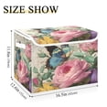 thumbnail image 3 of Wobogo Vintage Butterfly Large Collapsible Storage Box Flip Lid Fabric Decorative Organizer Container Basket with Handles 16.5×12.6×11.8in, 3 of 7