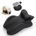 thumbnail image 3 of TOPCHANCES Lumbar Support Pillow, Memory Foam Back Support Cushion, Orthopaedic Bed Wedge Pillow with Removable Headrest, Ergonomic Backrests for Back, Neck, Lumbar & Legs (Black), 3 of 10