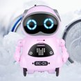 thumbnail image 3 of Intelligent Mini RC Robot Toy Talking Sound Control Walking Dancing Singing with LED Light for Kids (Pink), 3 of 8
