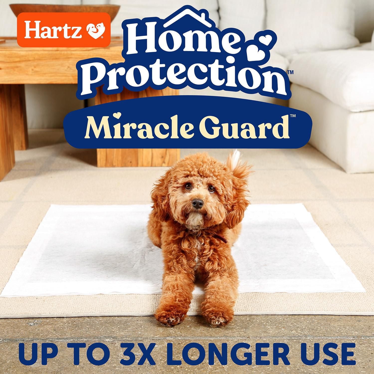 Hartz Home Protection 2XL Miracle Guard Pee Pads and Training Pads for Puppies and Adult Dogs, 2XL 20ct Dog Pad (30"x30")