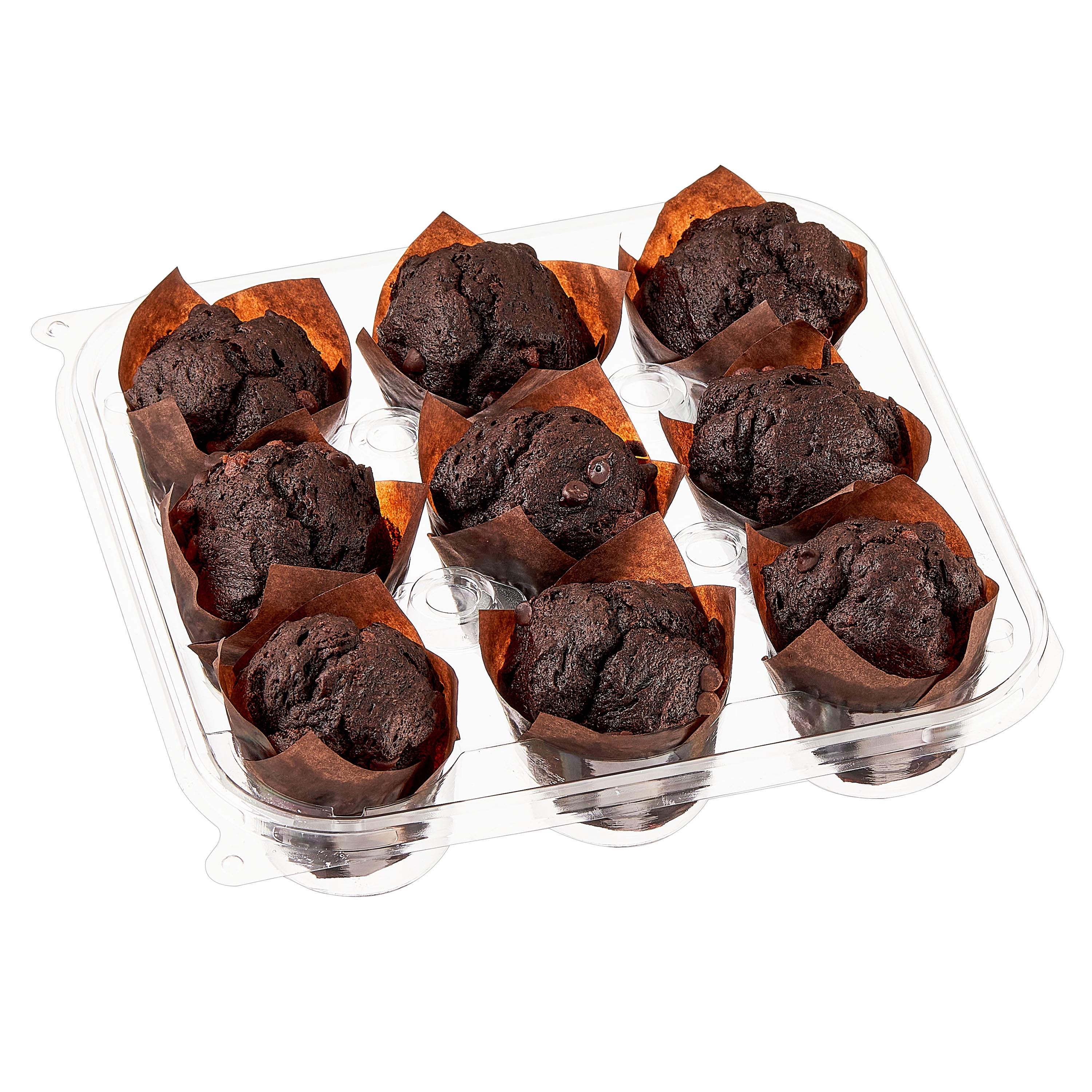 Marketside Triple Chocolate Baked Muffins, 14 oz, 9 Count (Bakery Fresh, Sweet Dessert)