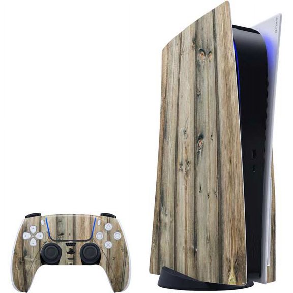 Skinit Wood Natural Weathered Wood PS5 Bundle Skin