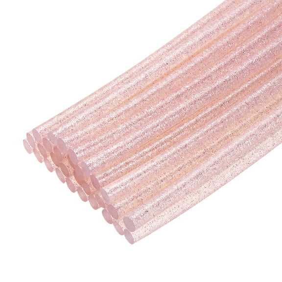 Uxcell Mini Hot Glue Gun Sticks 8-inch x 0.28-inch High Sticky Hot Glue Sticks for Glue Gun, Glitter Clear Pink 30pcs