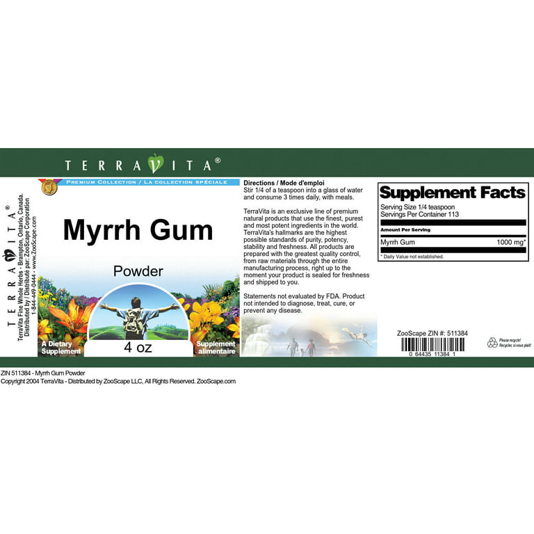 TerraVita Myrrh Gum Powder, (4 oz, 1-Pack, Zin: 511384) 