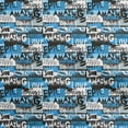 thumbnail image 1 of oneOone Georgette Viscose Medium Blue Fabric Writing Font Craft Projects Decor Fabric Printed By The Yard 42 Inch Wide-F2, 1 of 4
