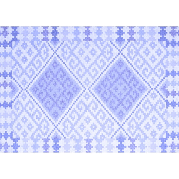 Ahgly Company Indoor Rectangle Southwestern Blue Country Area Rugs, 5' x 7'