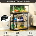 thumbnail image 3 of TC-HOMENY Fish Tank Stand 10-37 Gal, Aquarium Stand with Adjustable Shelf w/ 1000LB Load Capacity, Multipurpose Metal Reptile Tank Stand w/ Double Storage Design & Adjustable Boards, Brown, 3 of 8