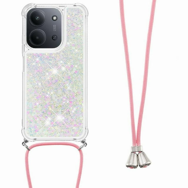 Funda FOXDOCK para Xiaomi Redmi 15C con Cuerda Ajustable, Brillo Líquido, Protección Antigolpes y Lente – Ideal para Regalo