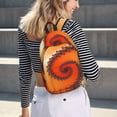 thumbnail image 3 of Ratiio Orange Rotating Print Canvas Backpack for Women & Men Retro Aesthetic Rucksack Basic Backpack for High School/College Students Travel Laptop Bag, 3 of 5