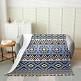 thumbnail image 2 of Western Throw Blanket 40"X50" Bohemian Aztec Flannel Fleece Blanket Boho Southwestern Sherpa Blanket for Bed Sofa Couch Geometric Diamond Stripes Fuzzy Blanket Polk Dots Soft Cozy Bed Blanket, 2 of 4