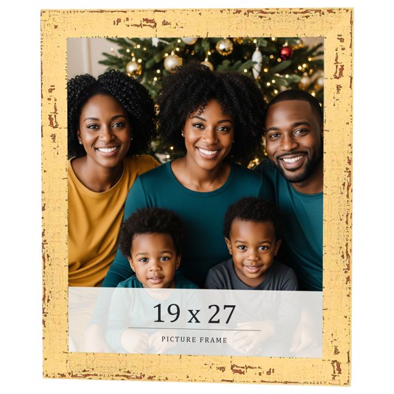 19x27 Frame Yellow Real Wood Picture Frame Width 1.25 inches | Interior Frame Depth 0.5 inches |