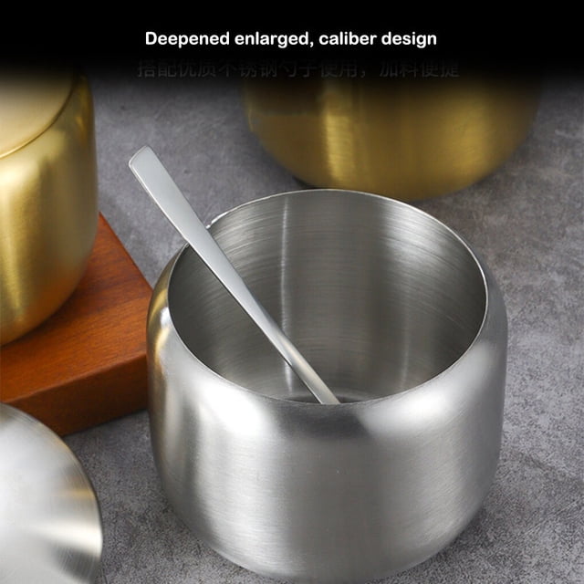 pitrice Sucrier Café Thé Pot à Épices Gadgets de Cuisine Récipient à Sel Design Intégré Fournitures de Cuisine Pot d'Assaisonnement Or Type 2 L