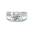 thumbnail image 2 of 1/2 Carat Moissanite Ring for Men S925 Sterling Silver Moissanite Men Diamond Rings Moissanite Engagement Rings for Men Lab Grown Diamond Wedding Rings Men's Promise Rings, 2 of 7