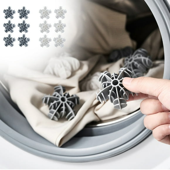 WKWeiS 6 Pcs Boule d'Enroulement pour Vêtements à Adsorption, Enlèvement des Poils, Nettoyage, Éponge Réutilisable pour Enlever les Poils, Attrape-Cheveux pour Machine à Laver, Boule à Lessive, Balle pour Sécheuse pour Vêtements, Économies d'Été Liquidation