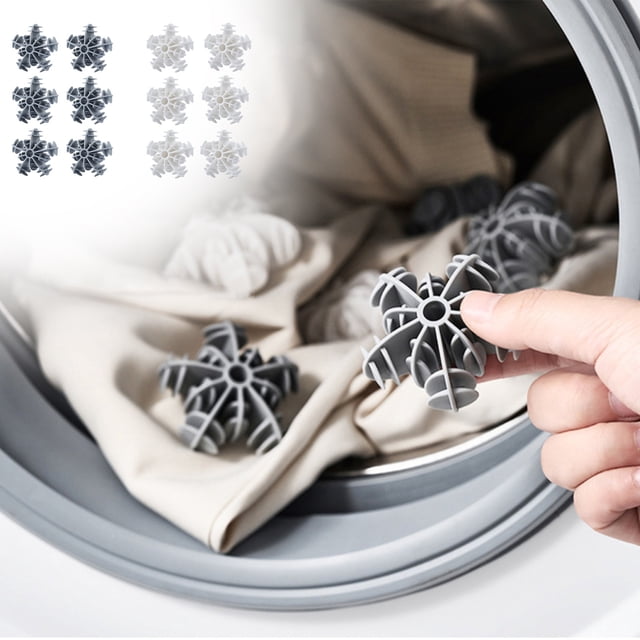 Dianli Ensemble Réutilisable de 6 pour Enlever les Poils de Lessive, Attrape-Peluches pour Machine à Laver et Sécheuse, Attrape-Peluches pour Vêtements, Enlève-Poils pour Animaux, Adsorption Adhésive, Élimination des Peluches sur Tissu